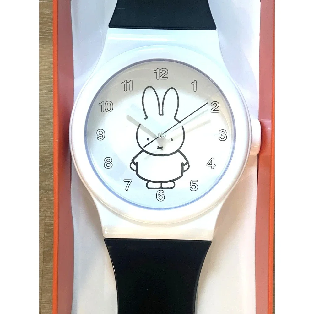 Miffy 36 In Long Wall Clock ~Wristwatch Design 36in×8 ~Black &White NIB